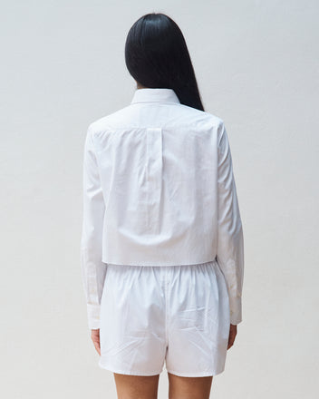 Cropped Shirt in White – HOMMEGIRLS