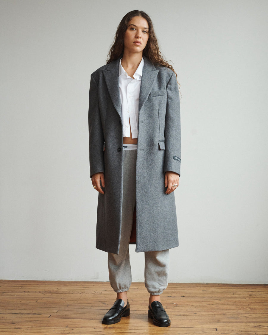 Wool Overcoat in Charcoal