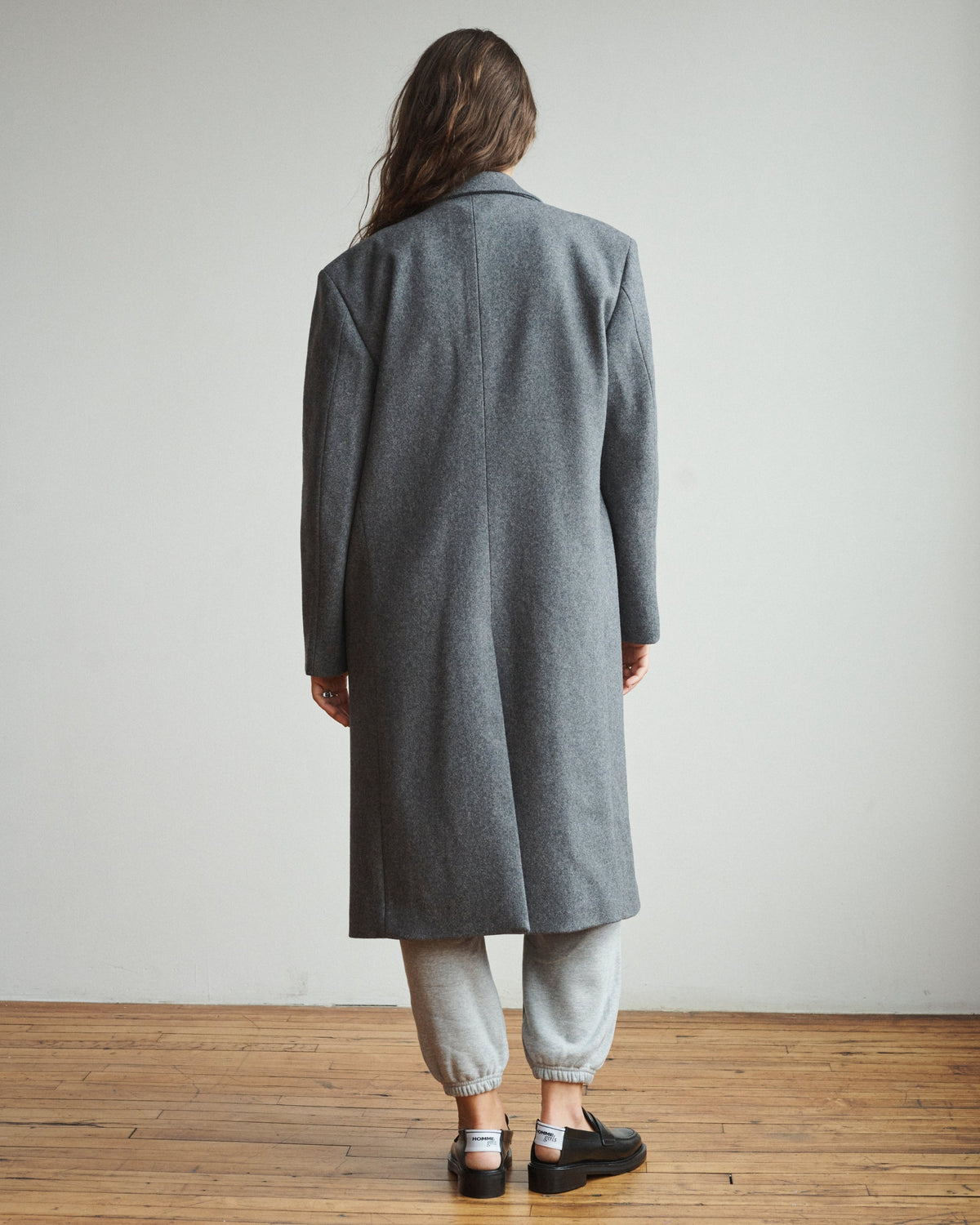 Wool Overcoat in Charcoal