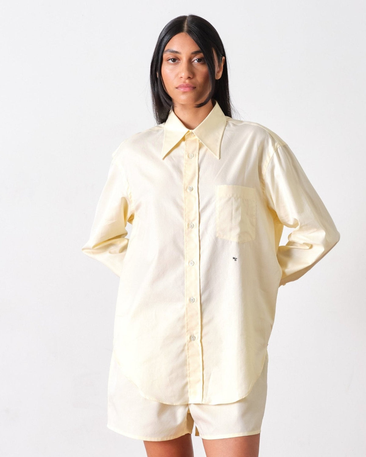 70's Pocket Shirt in Pale Yellow