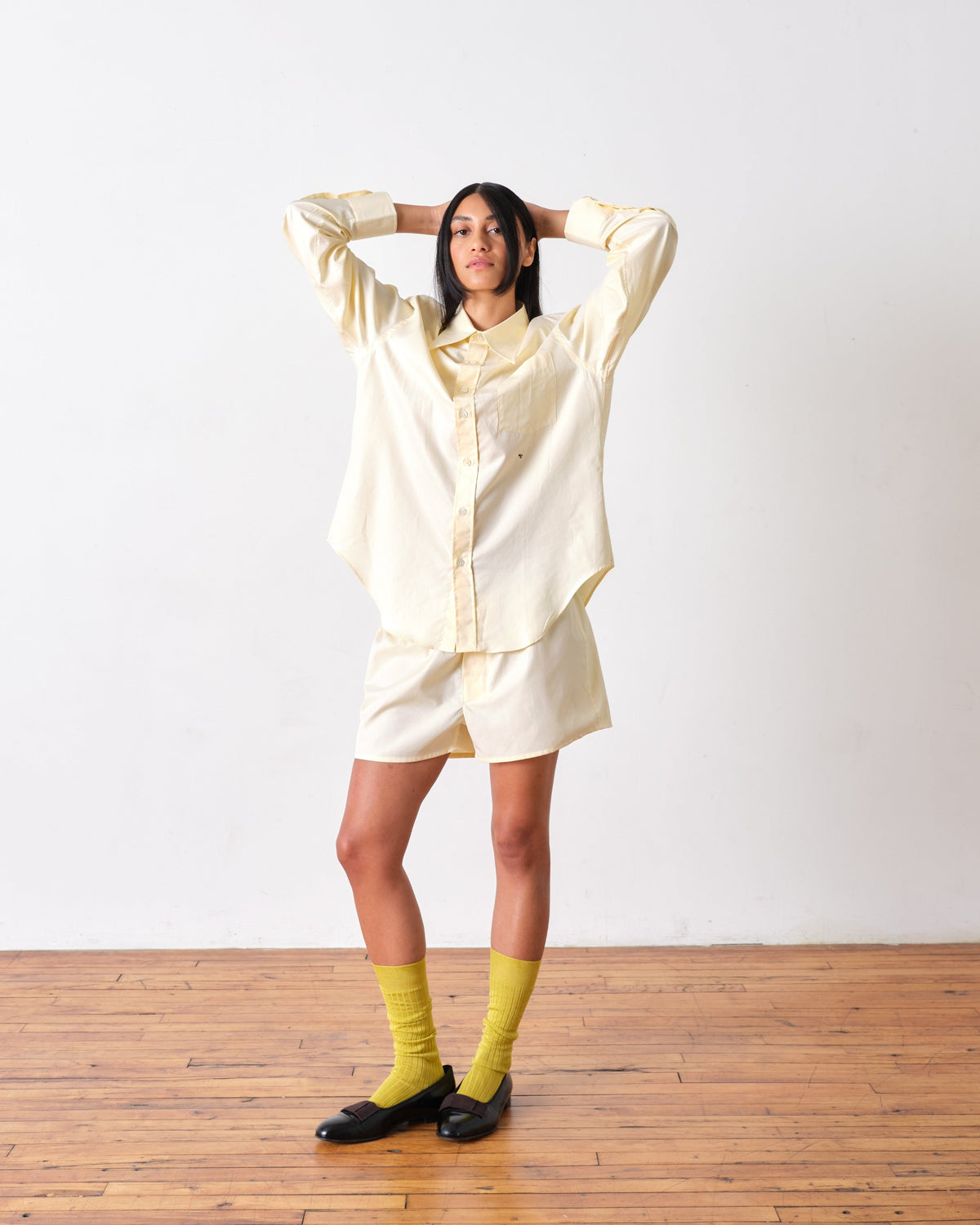 70's Pocket Shirt in Pale Yellow