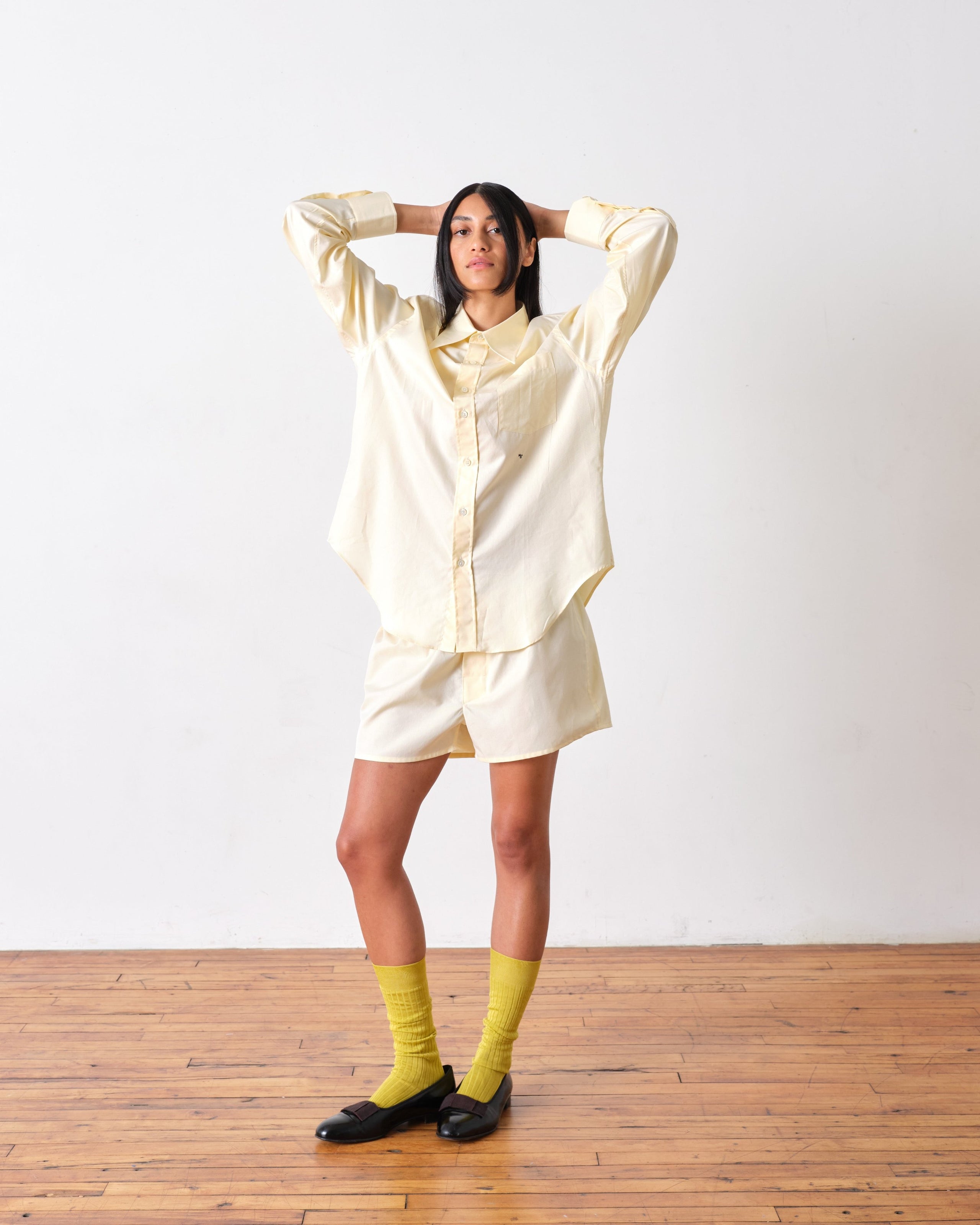 70's Pocket Shirt in Pale Yellow