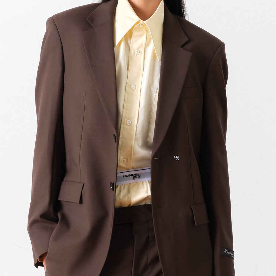 Single Breasted Blazer in Espresso Brown