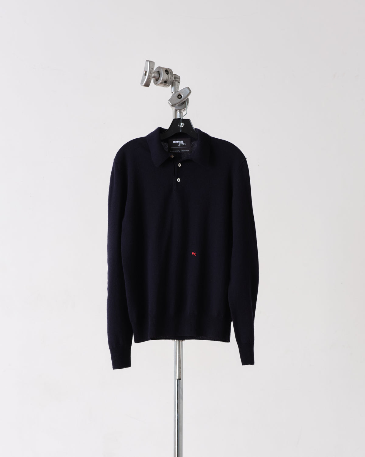 Wool Polo in Navy