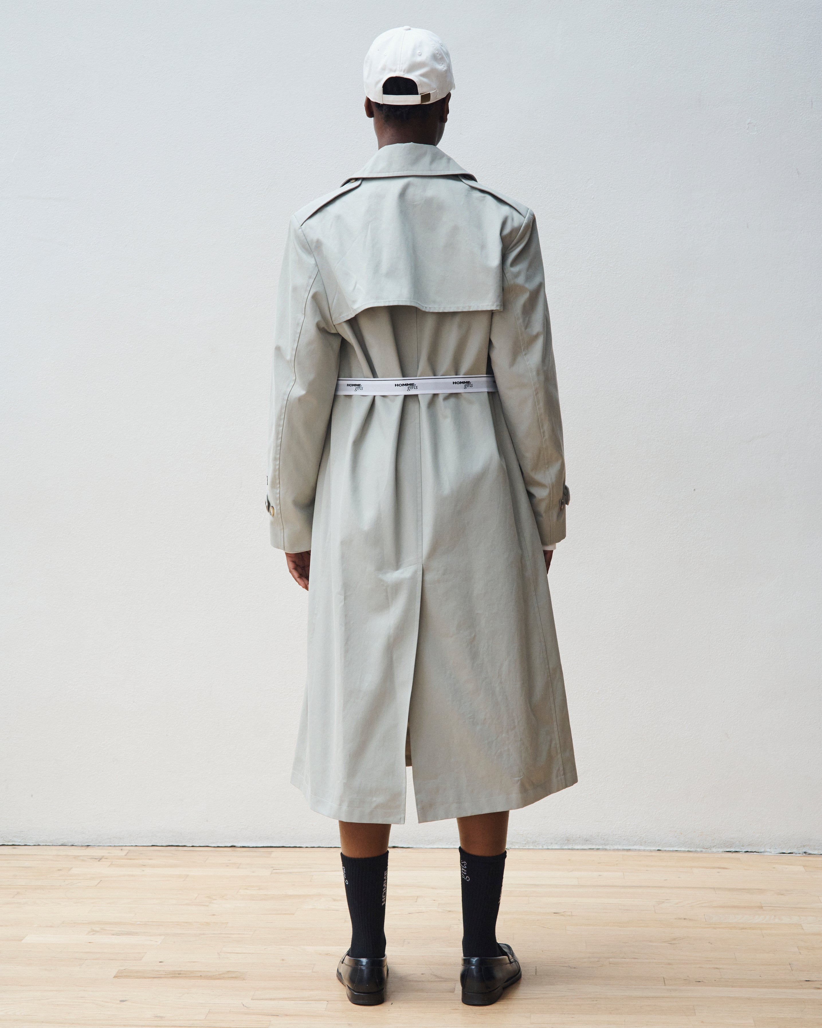 Elastic Logo Waist Trench Coat