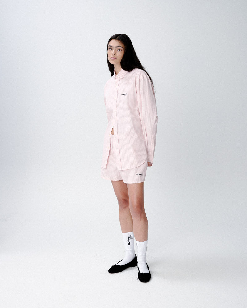 Oversized Shirt in Pink Stripe