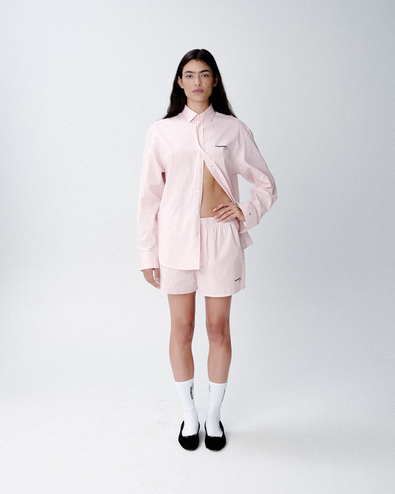 Oversized Shirt in Pink Stripe