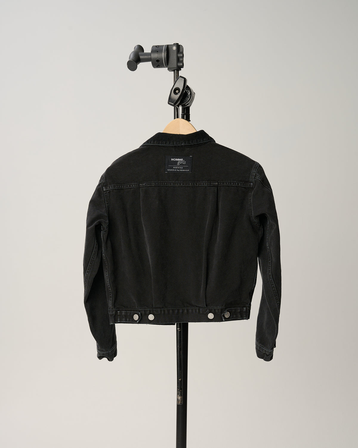 Washed Canvas Workwear Jacket in Black