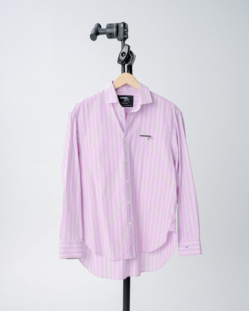 Oversized Shirt in Lavender Stripe