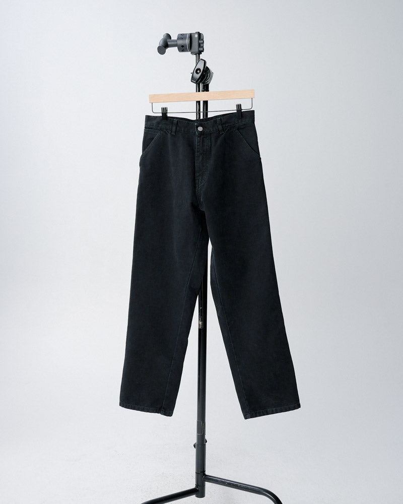 Washed Canvas Workwear Pant in Black