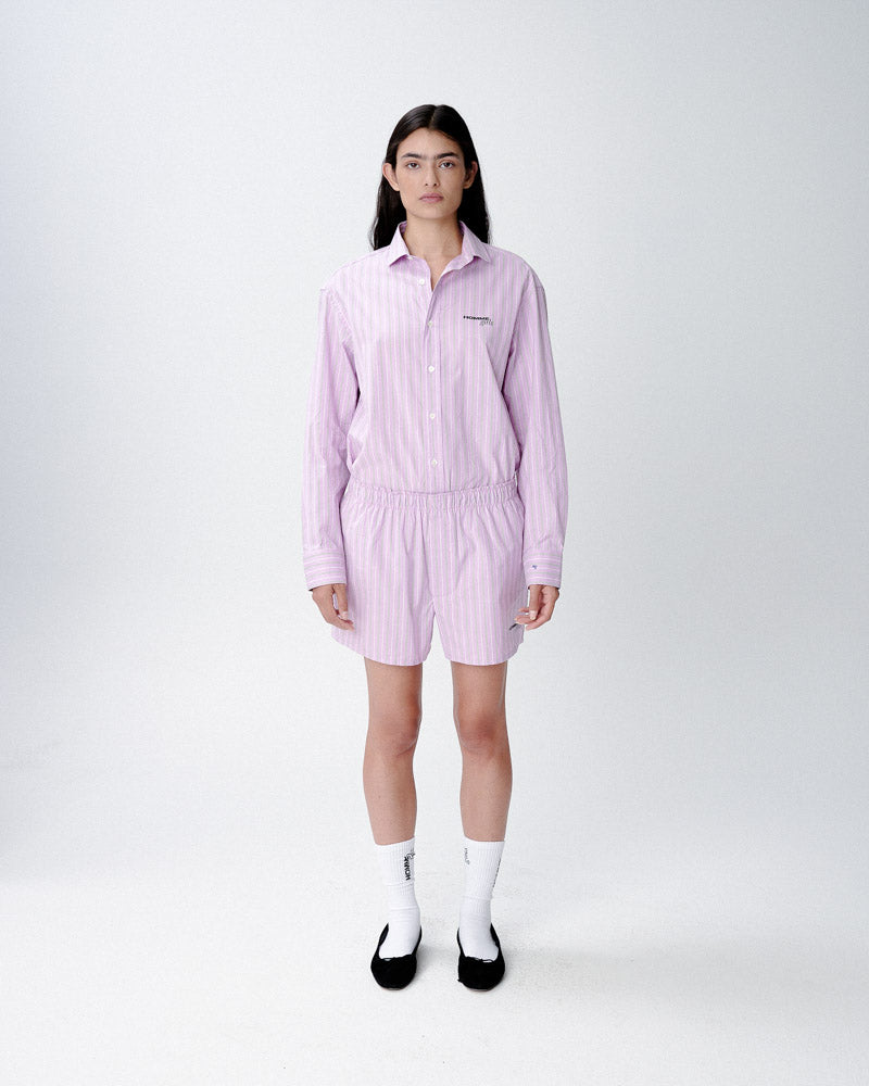 Oversized Shirt in Lavender Stripe