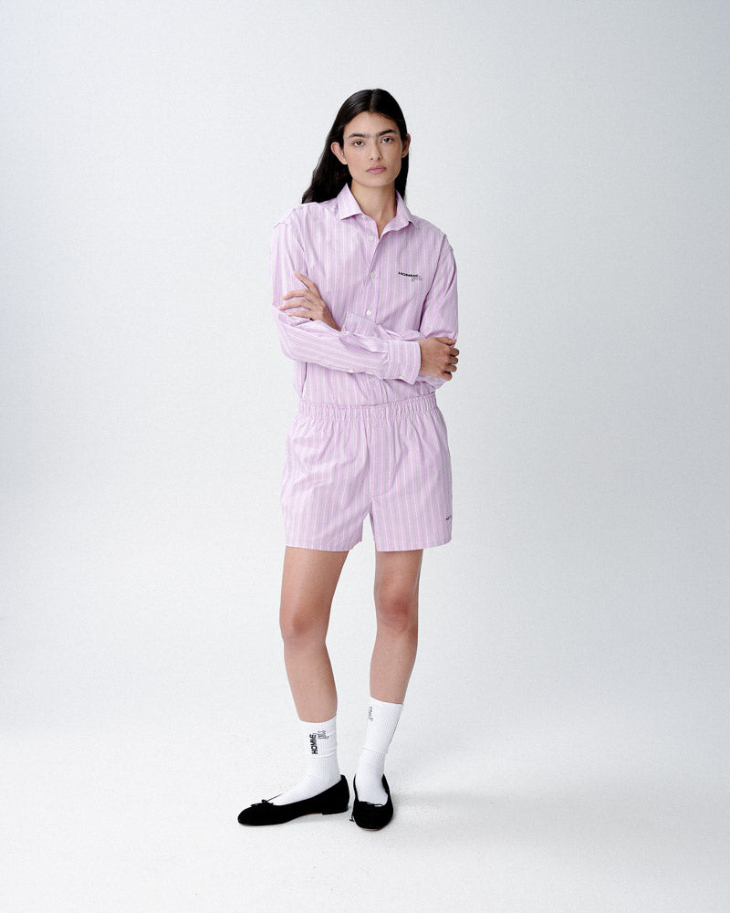 Oversized Shirt in Lavender Stripe