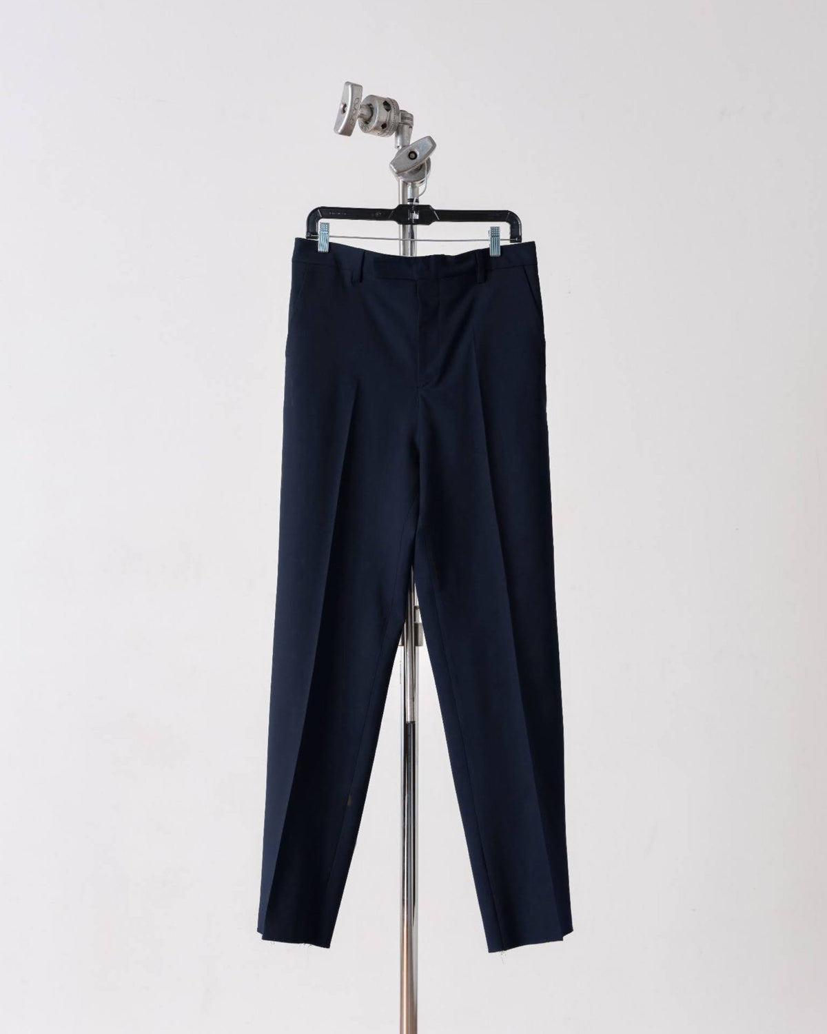 Wool Straight Leg Pant in Navy